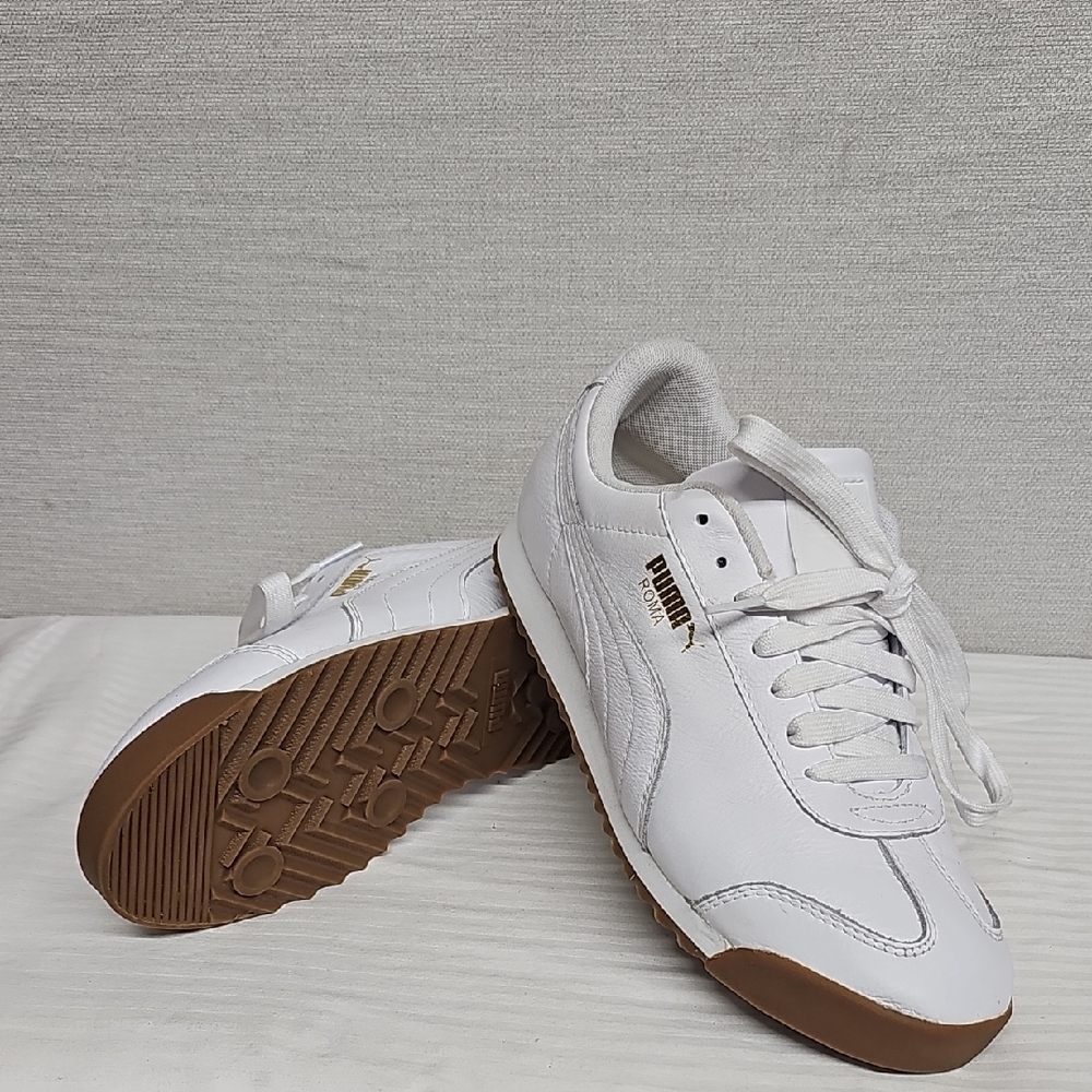 PUMA Women's White Sneakers with Gum Sole